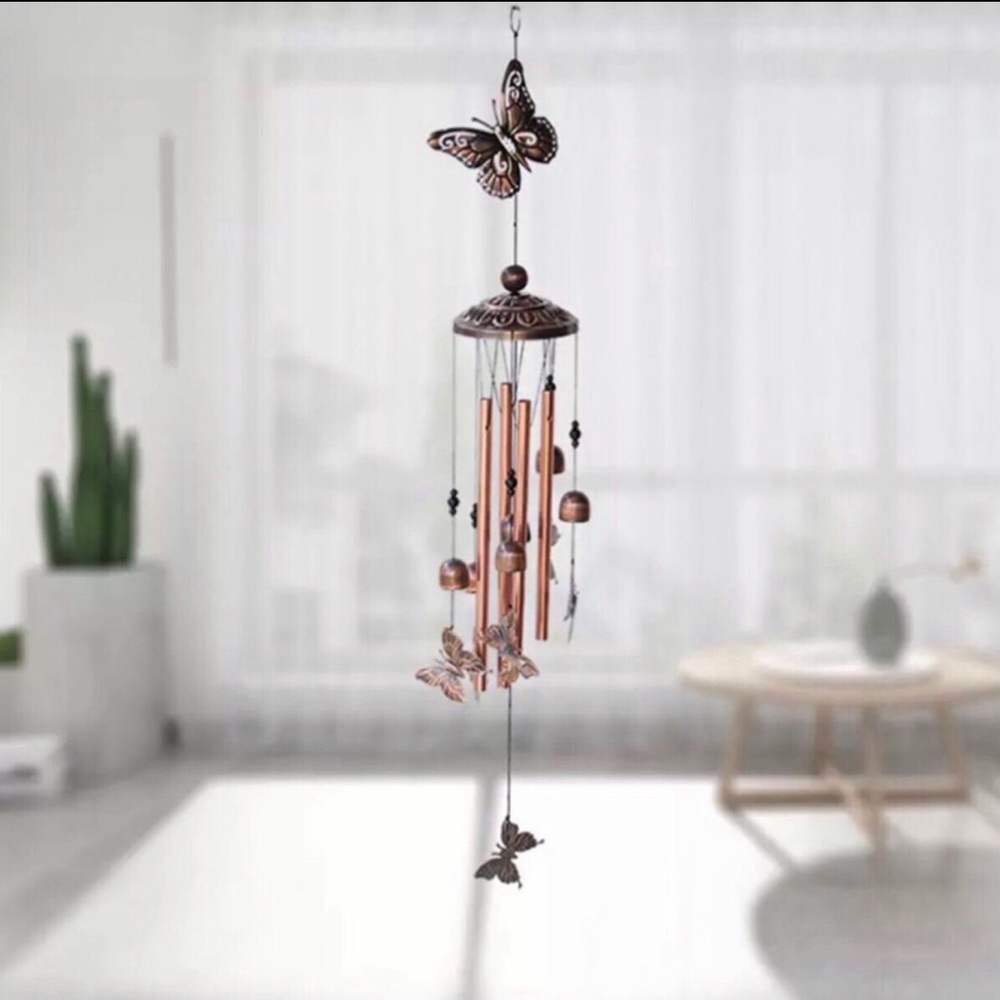 Butterfly Wind Chime with Copper Accents